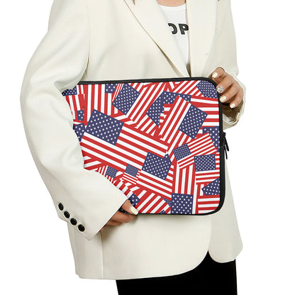 Independence Day USA Flag Pattern Print Laptop Sleeve