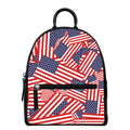 Independence Day USA Flag Pattern Print Leather Backpack