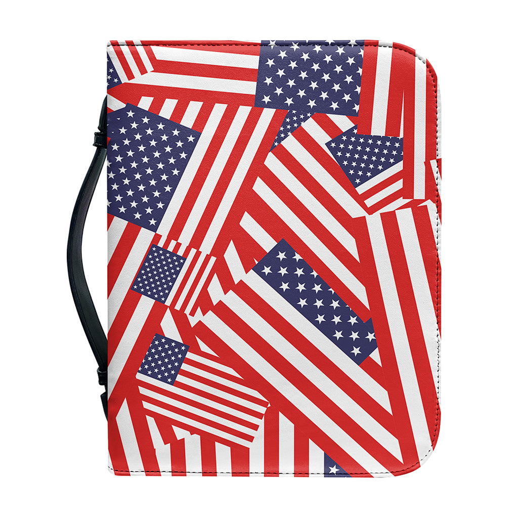 Independence Day USA Flag Pattern Print Leather Bible Cover