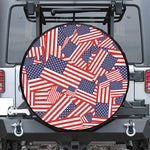 Independence Day USA Flag Pattern Print Leather Spare Tire Cover