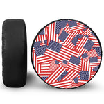 Independence Day USA Flag Pattern Print Leather Spare Tire Cover