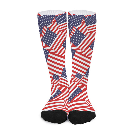 Independence Day USA Flag Pattern Print Long Socks
