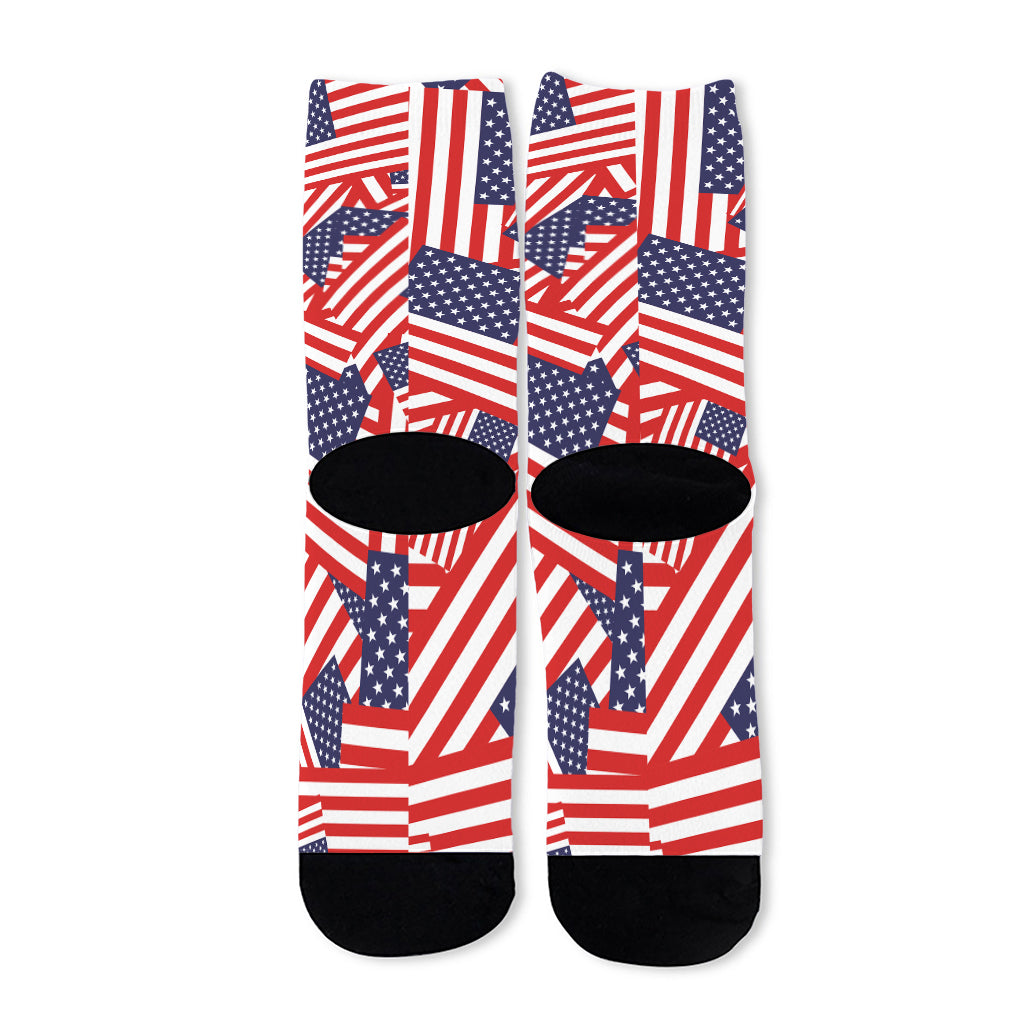 Independence Day USA Flag Pattern Print Long Socks