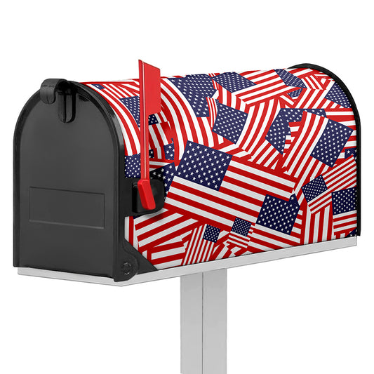 Independence Day USA Flag Pattern Print Mailbox Cover