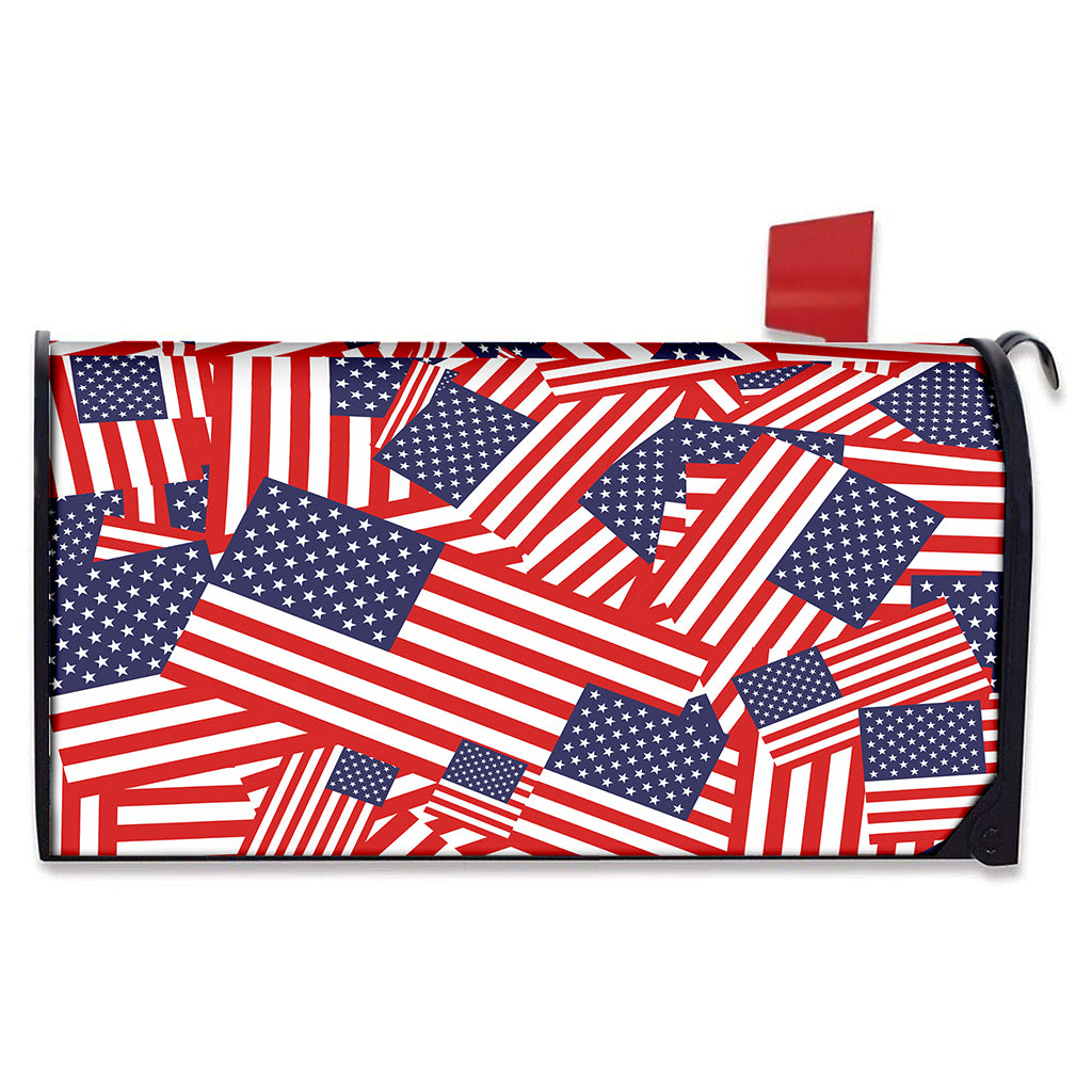 Independence Day USA Flag Pattern Print Mailbox Cover
