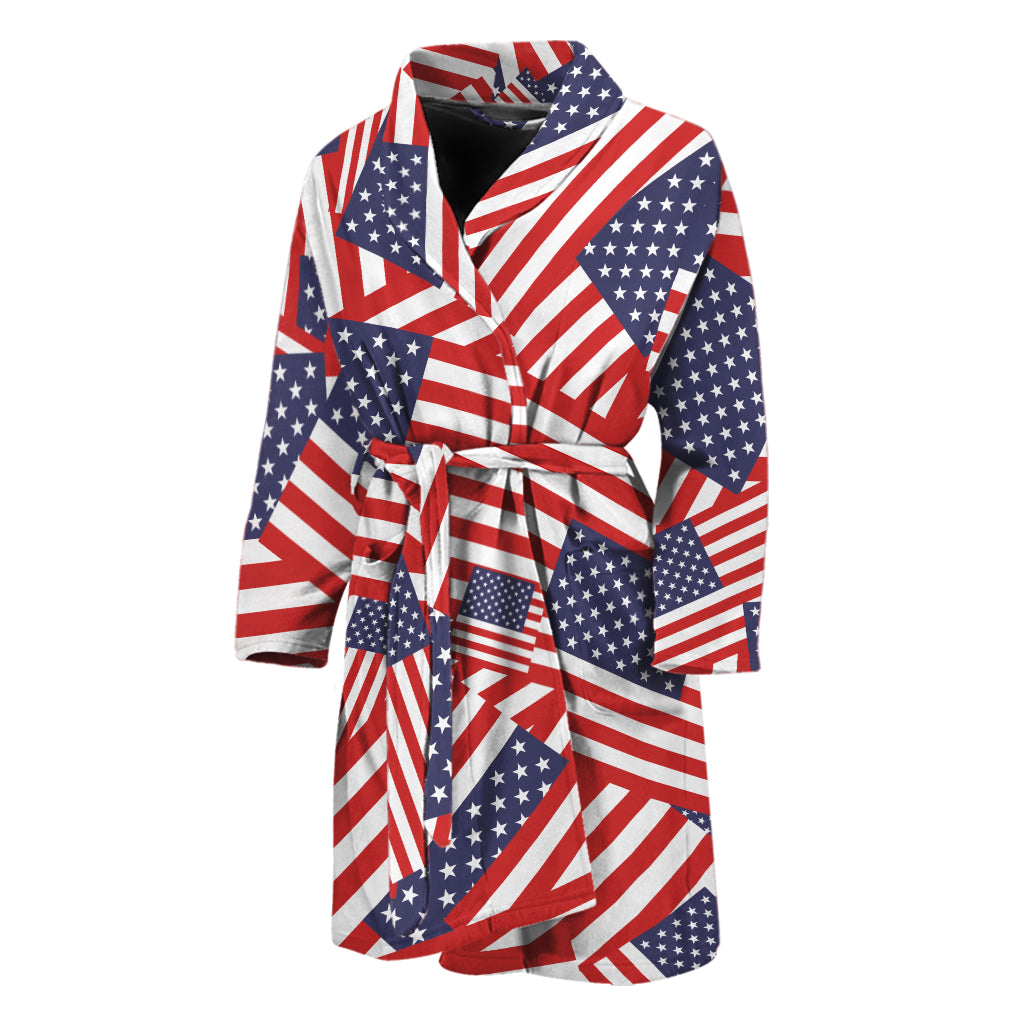 Independence Day USA Flag Pattern Print Men's Bathrobe