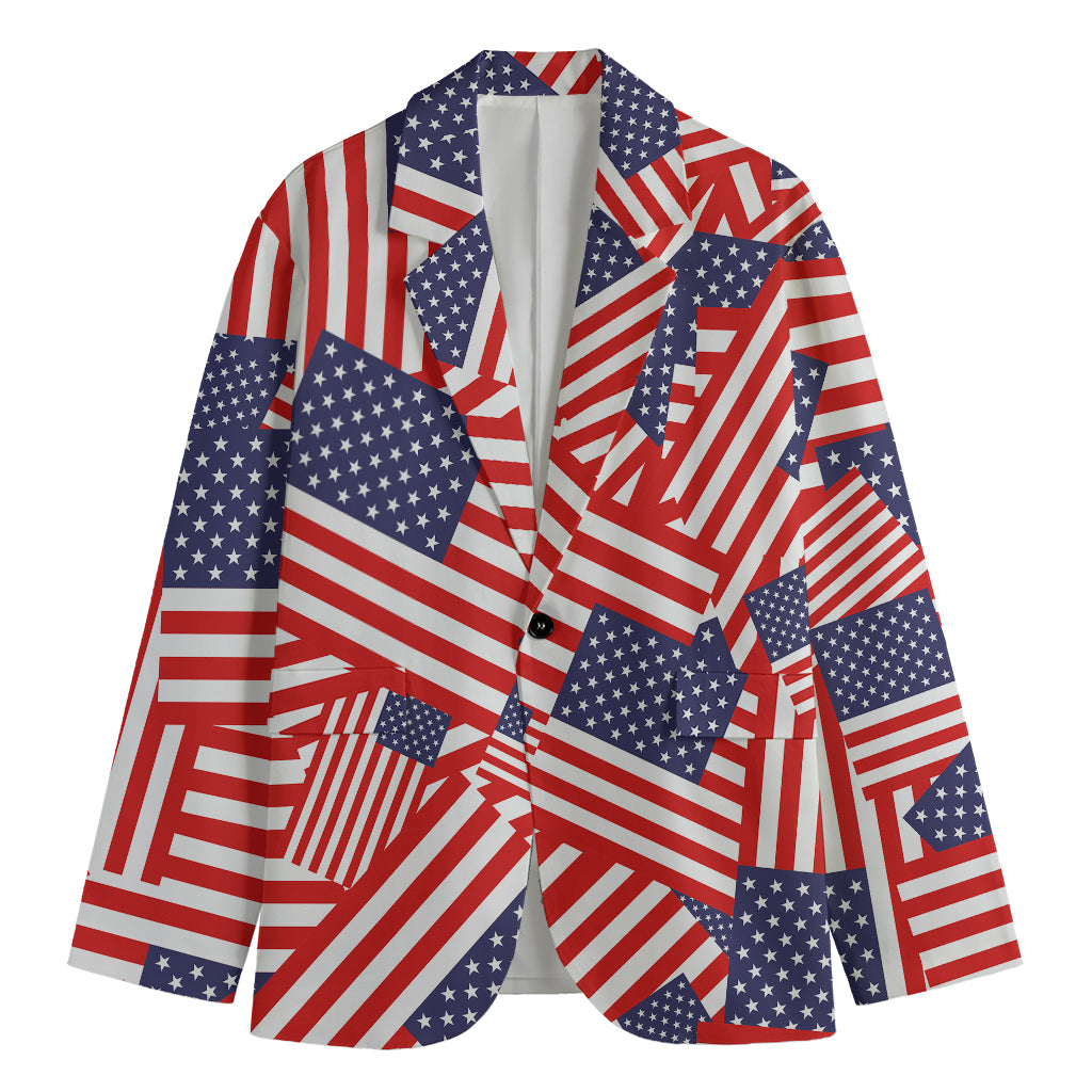 Independence Day USA Flag Pattern Print Men's Blazer