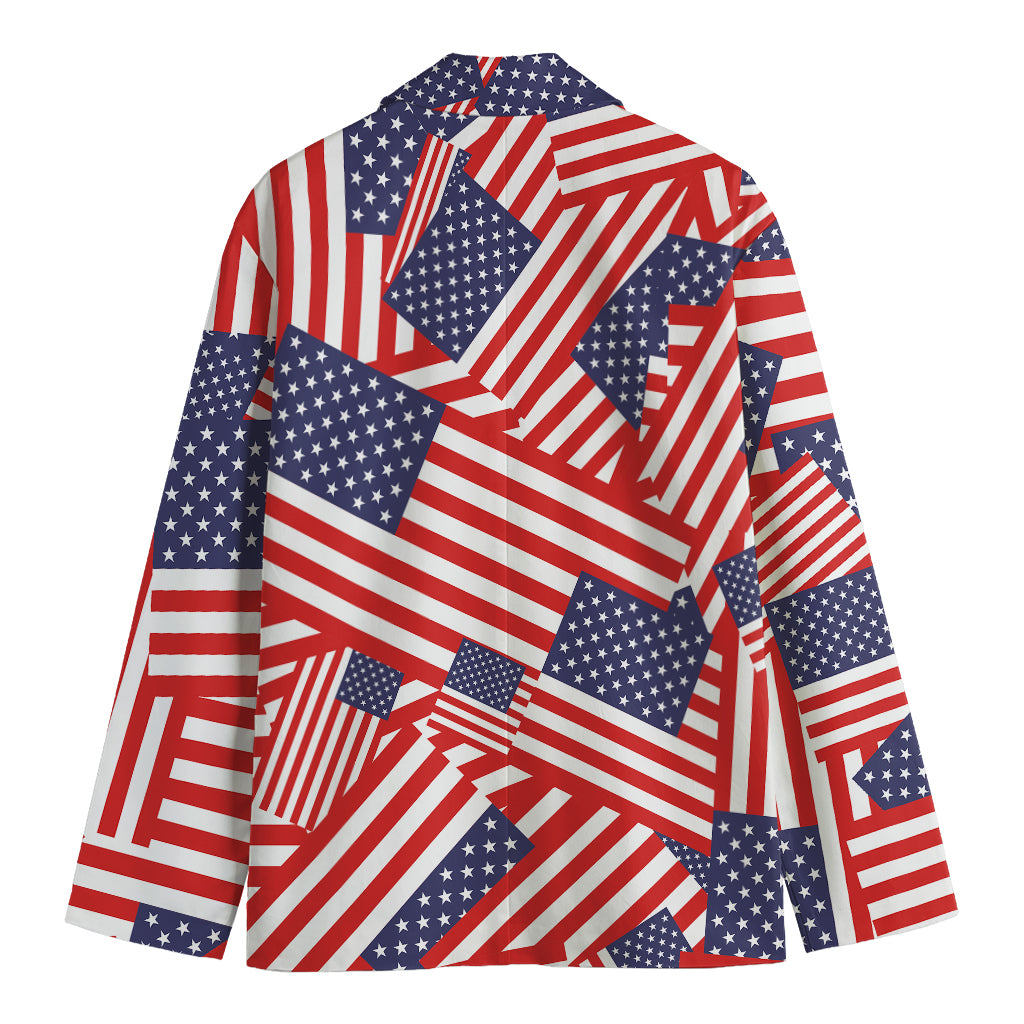 Independence Day USA Flag Pattern Print Men's Blazer