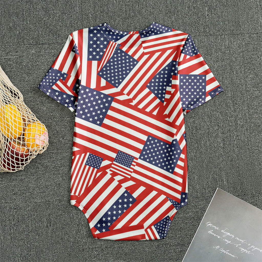 Independence Day USA Flag Pattern Print Men's Bodysuit