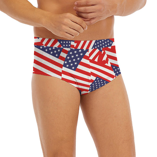 Independence Day USA Flag Pattern Print Men's Briefs
