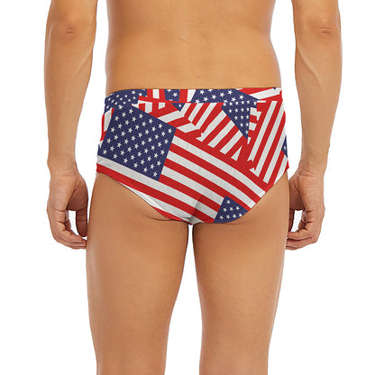 Independence Day USA Flag Pattern Print Men's Briefs