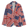 Independence Day USA Flag Pattern Print Men's Cotton Blazer