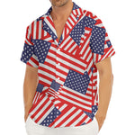 Independence Day USA Flag Pattern Print Men's Deep V-Neck Shirt