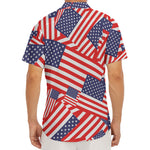 Independence Day USA Flag Pattern Print Men's Deep V-Neck Shirt