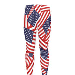 Independence Day USA Flag Pattern Print Men's leggings
