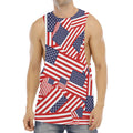 Independence Day USA Flag Pattern Print Men's Muscle Tank Top