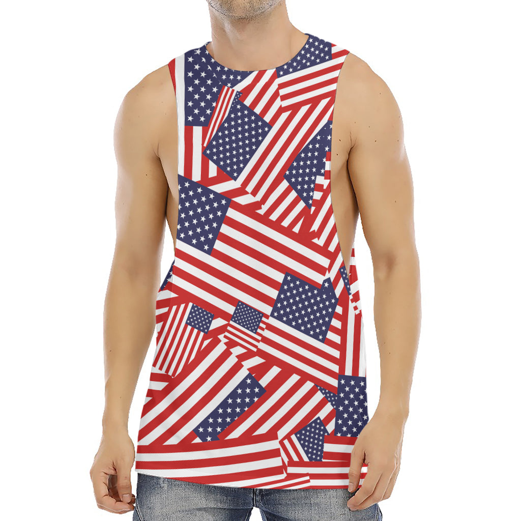 Independence Day USA Flag Pattern Print Men's Muscle Tank Top