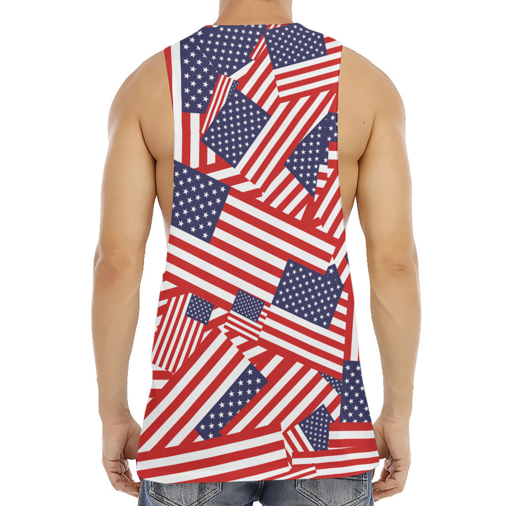 Independence Day USA Flag Pattern Print Men's Muscle Tank Top