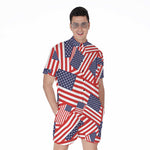 Independence Day USA Flag Pattern Print Men's Rompers