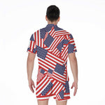 Independence Day USA Flag Pattern Print Men's Rompers