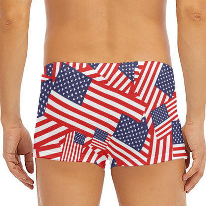 Independence Day USA Flag Pattern Print Men's Short Boxer Briefs