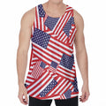 Independence Day USA Flag Pattern Print Men's Velvet Tank Top