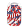Independence Day USA Flag Pattern Print Mesh Laundry Hamper