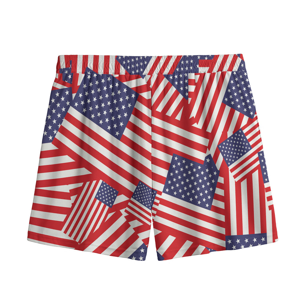 Independence Day USA Flag Pattern Print Mesh Shorts