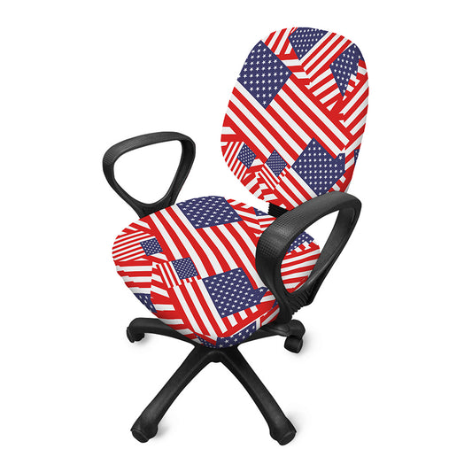 Independence Day USA Flag Pattern Print Office Chair Cover
