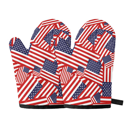 Independence Day USA Flag Pattern Print Oven Mitts