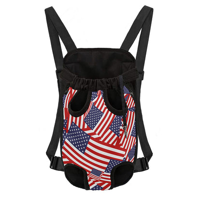 Independence Day USA Flag Pattern Print Pet Carrier Backpack