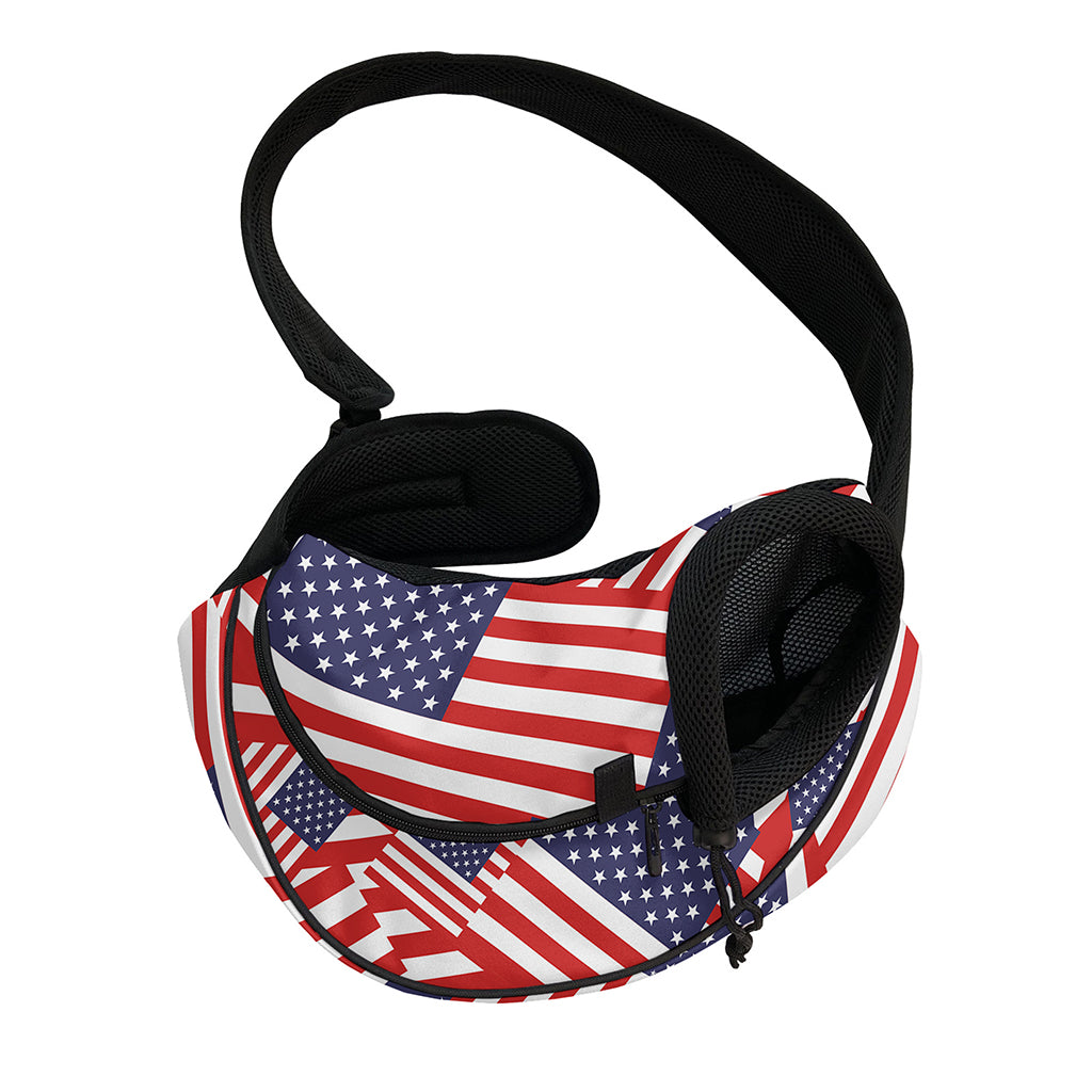 Independence Day USA Flag Pattern Print Pet Sling Carrier