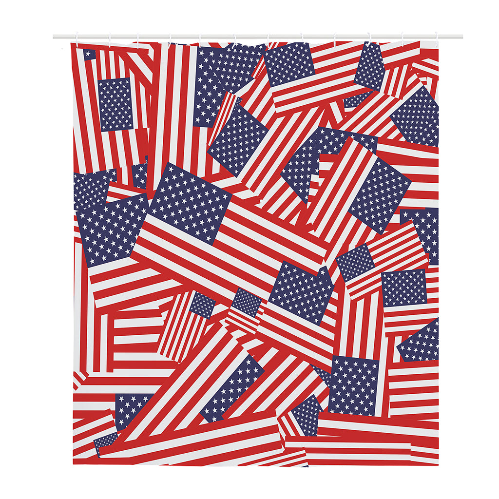 Independence Day USA Flag Pattern Print Polyester Shower Curtain