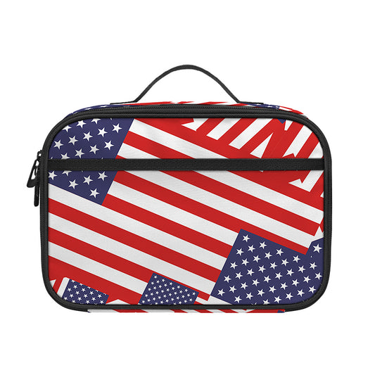 Independence Day USA Flag Pattern Print Portable Lunch Bag