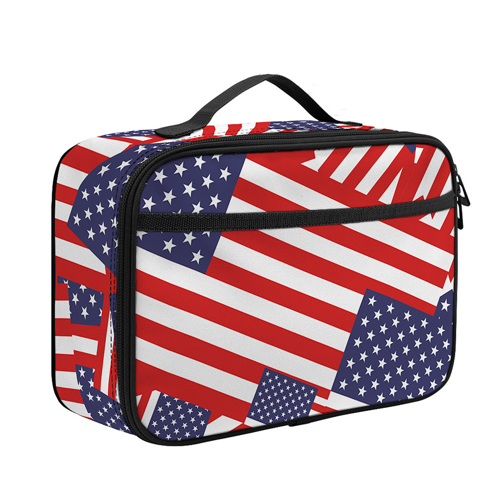 Independence Day USA Flag Pattern Print Portable Lunch Bag