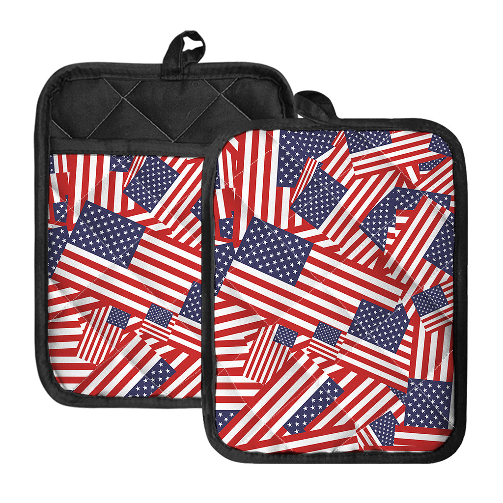 Independence Day USA Flag Pattern Print Pot Holders With Pocket