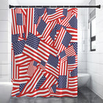 Independence Day USA Flag Pattern Print Premium Shower Curtain