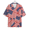 Independence Day USA Flag Pattern Print Rayon Hawaiian Shirt