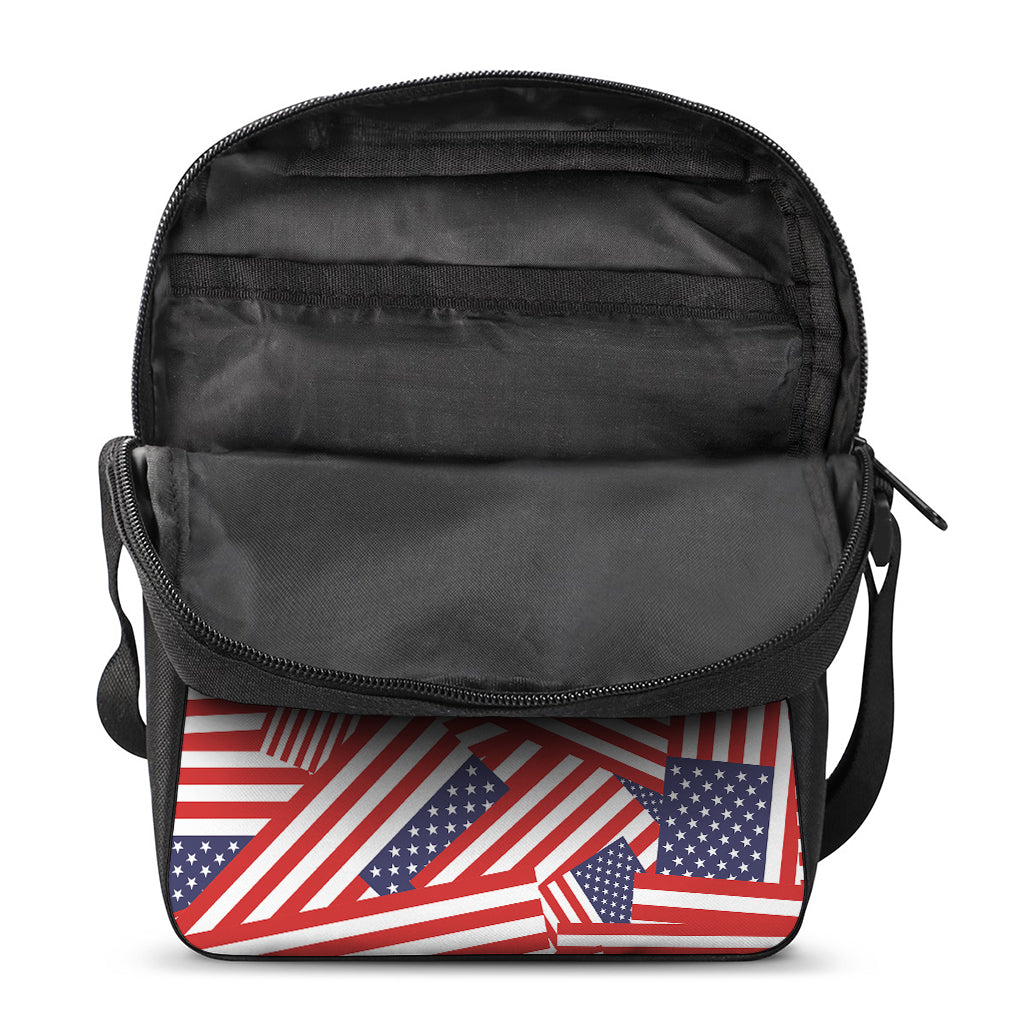 Independence Day USA Flag Pattern Print Rectangular Crossbody Bag