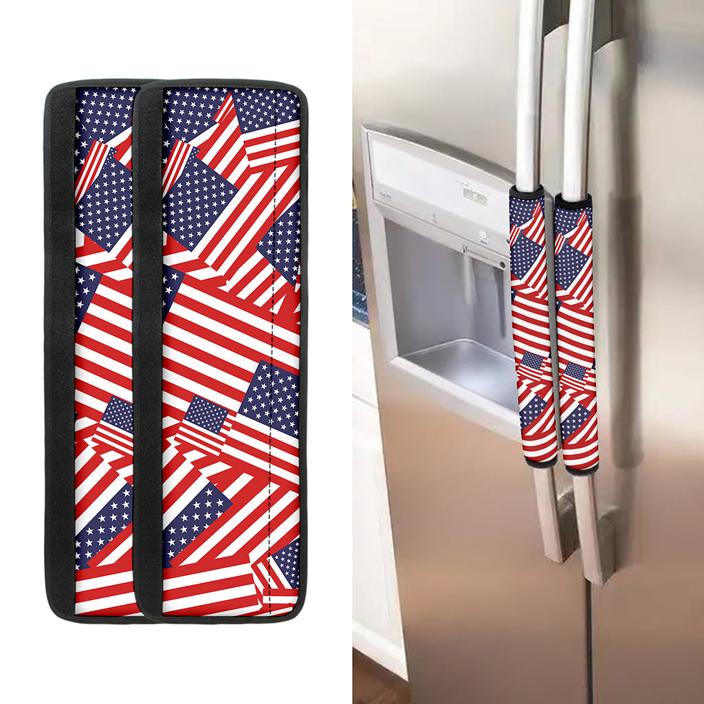 Independence Day USA Flag Pattern Print Refrigerator Handle Covers