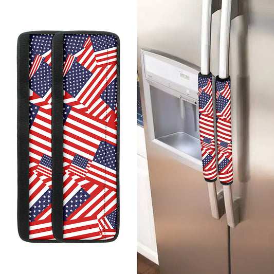 Independence Day USA Flag Pattern Print Refrigerator Handle Covers