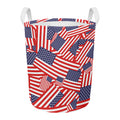 Independence Day USA Flag Pattern Print Round Laundry Basket