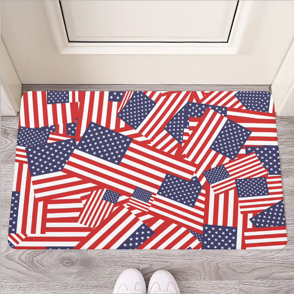 Independence Day USA Flag Pattern Print Rubber Doormat
