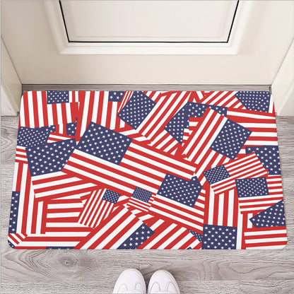 Independence Day USA Flag Pattern Print Rubber Doormat