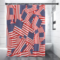Independence Day USA Flag Pattern Print Shower Curtain