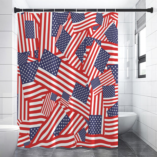 Independence Day USA Flag Pattern Print Shower Curtain