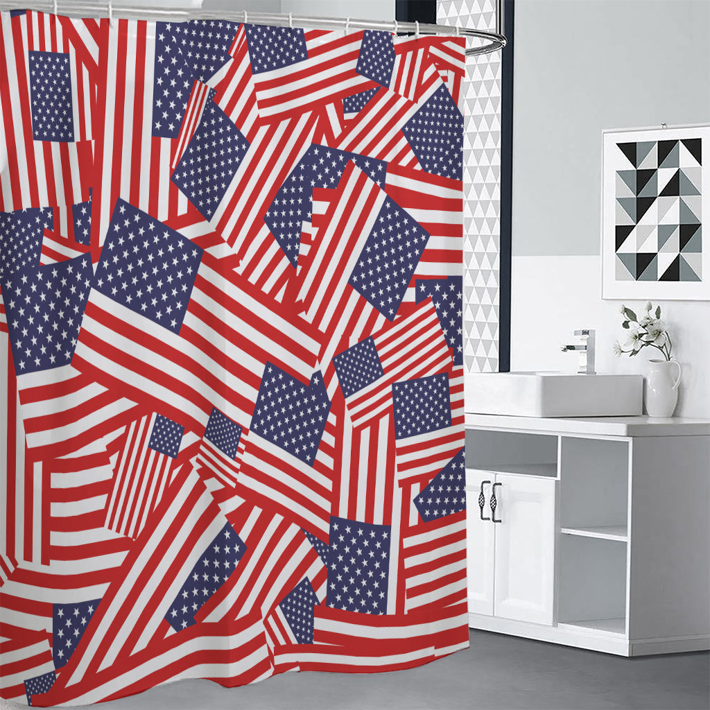 Independence Day USA Flag Pattern Print Shower Curtain