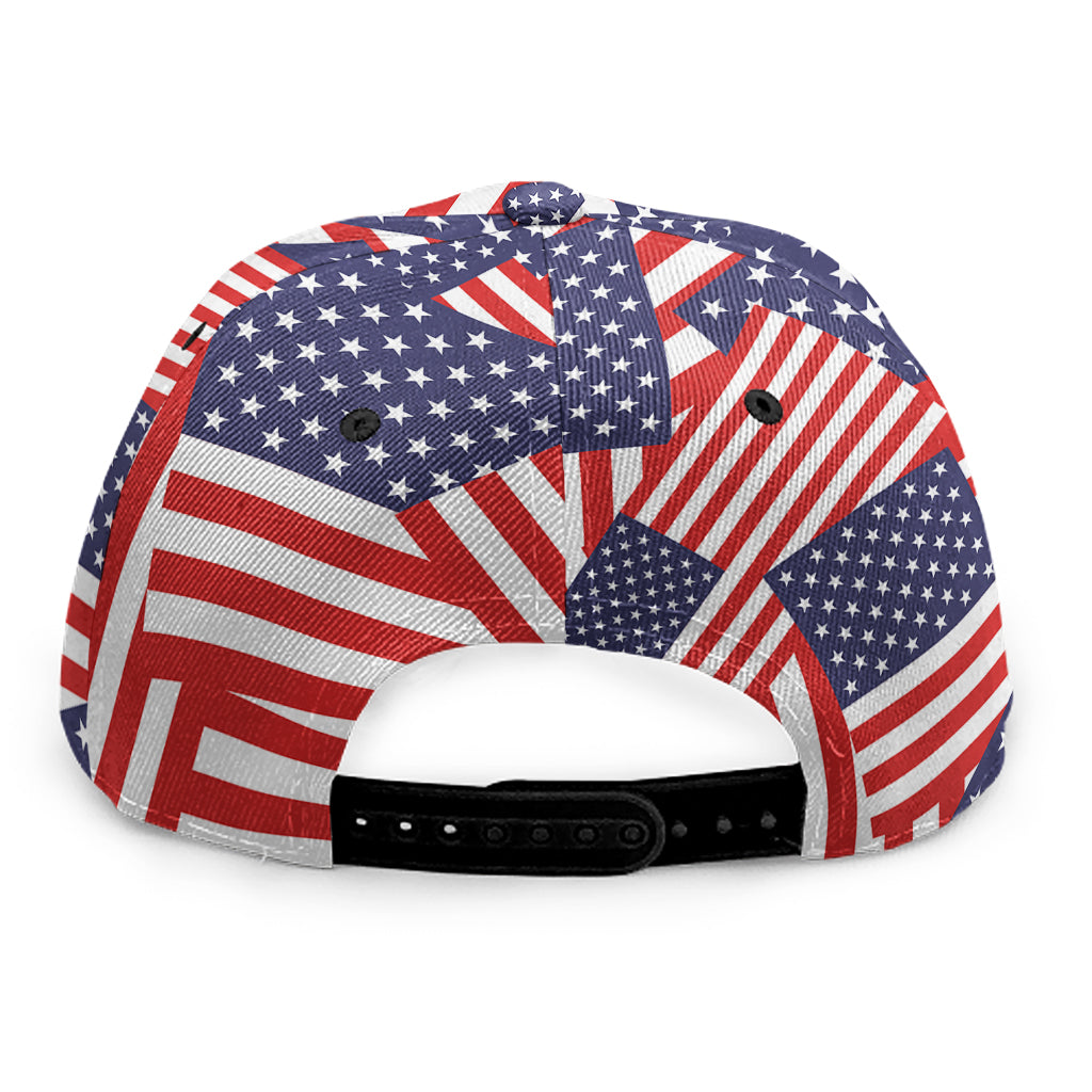 Independence Day USA Flag Pattern Print Snapback Cap