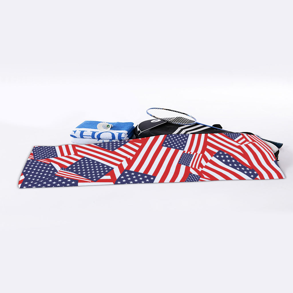Independence Day USA Flag Pattern Print Sports Towel