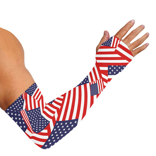 Independence Day USA Flag Pattern Print Sun Protection Arm Sleeves